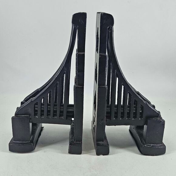 Restoration Hardware Cast Iron Suspension Golden Gate Bridge Bookends - Picture 1 of 3